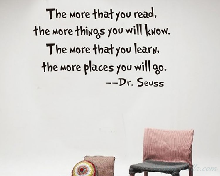 Read and Learn Dr. Seuss Quotes Wall Decal Motivational Vinyl Art Stickers